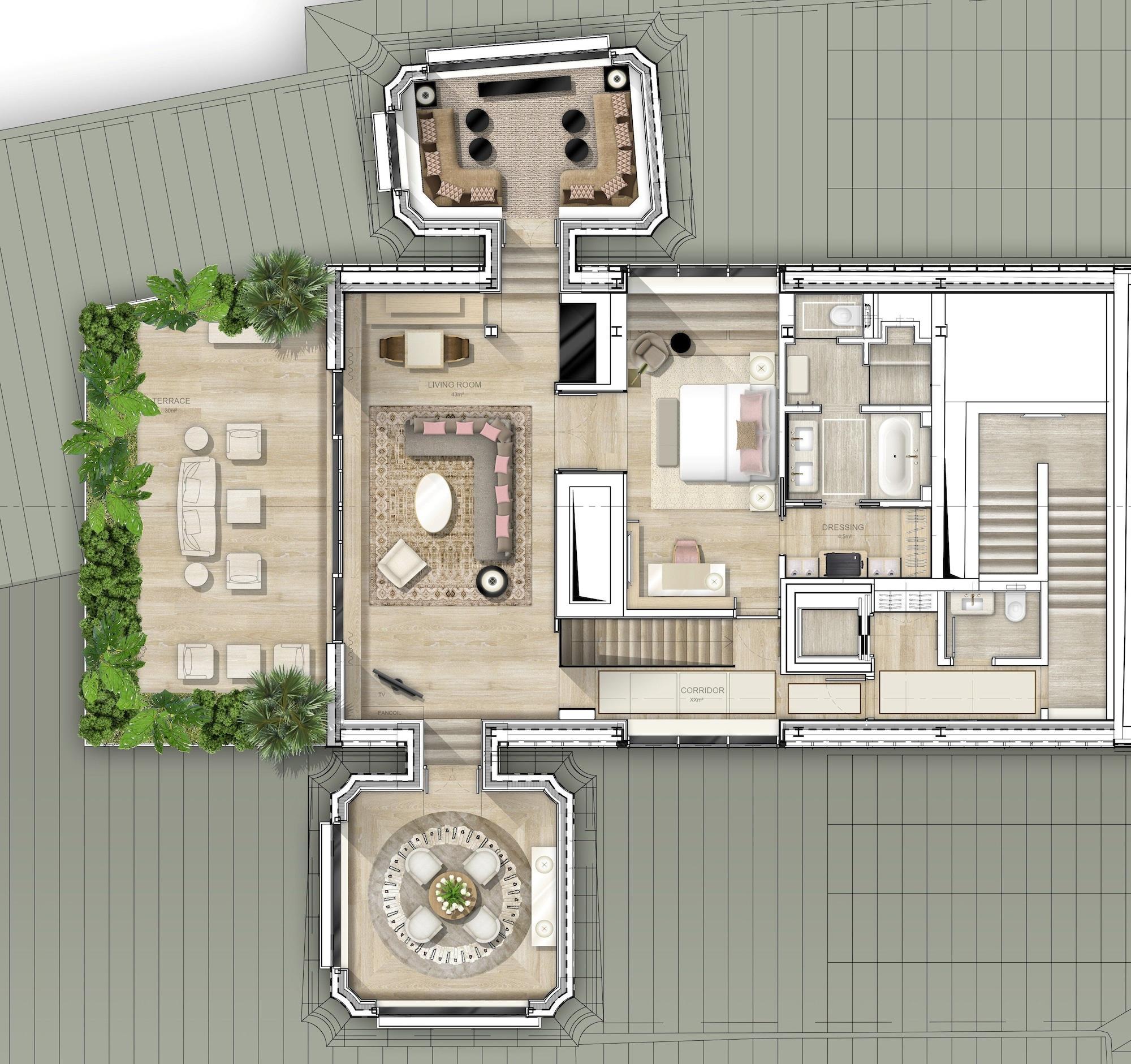 Hotel Sacher Зальцбург Экстерьер фото A floor plan of a penthouse apartment